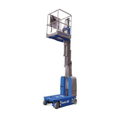 A Personnel Lift, Genie GR15, 4.5m - 15ft, Electric on a white background.