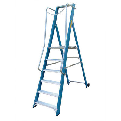 Fibreglass Step Ladder - Extra Wide Platform Hire
