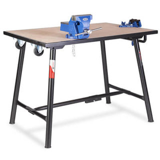 Wooden Workbench With Vice