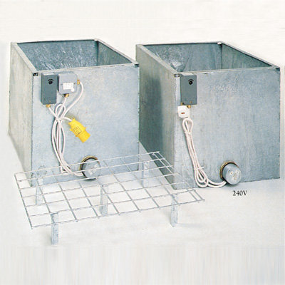 A concrete curing tank on a white background.