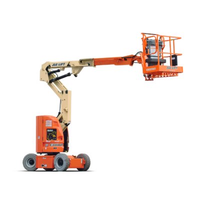 A JLG E300AJP Articulated Boom Lift - Electric on a white background.
