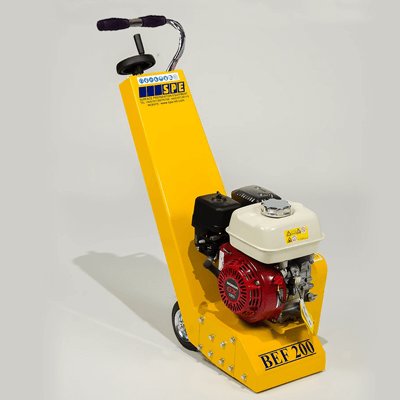 A petrol floor planer on a white background.