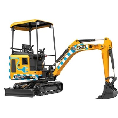 An Electric Excavator on a white background.