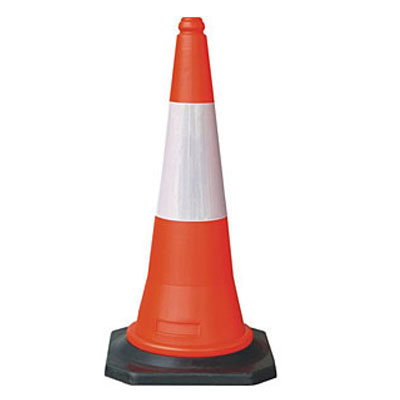 A traffic cone on a white background.
